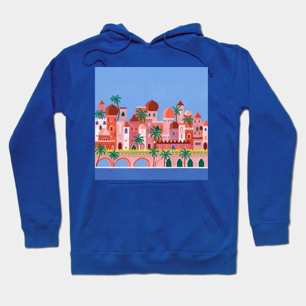 Pink city Hoodie by MonaMai